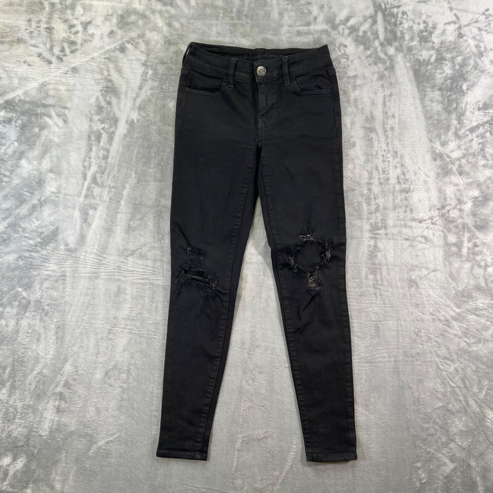 American Eagle Next Level Stretch Jegging Women's Size 0 Black Denim